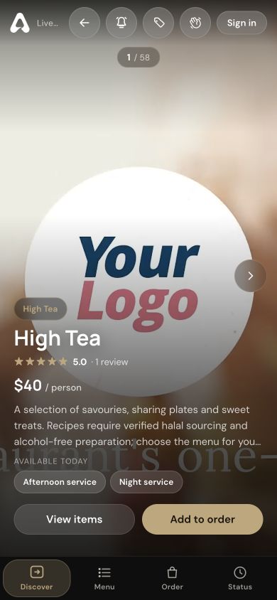 For The Tabl. Discover what is on the menu interface